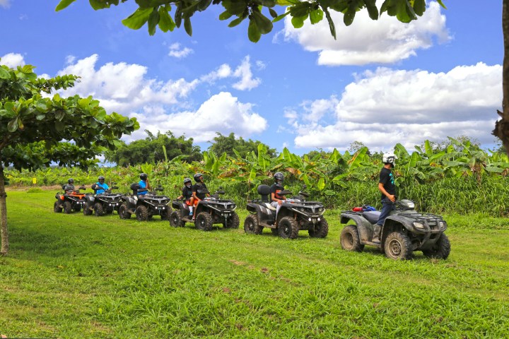 large group of people on ATV ride